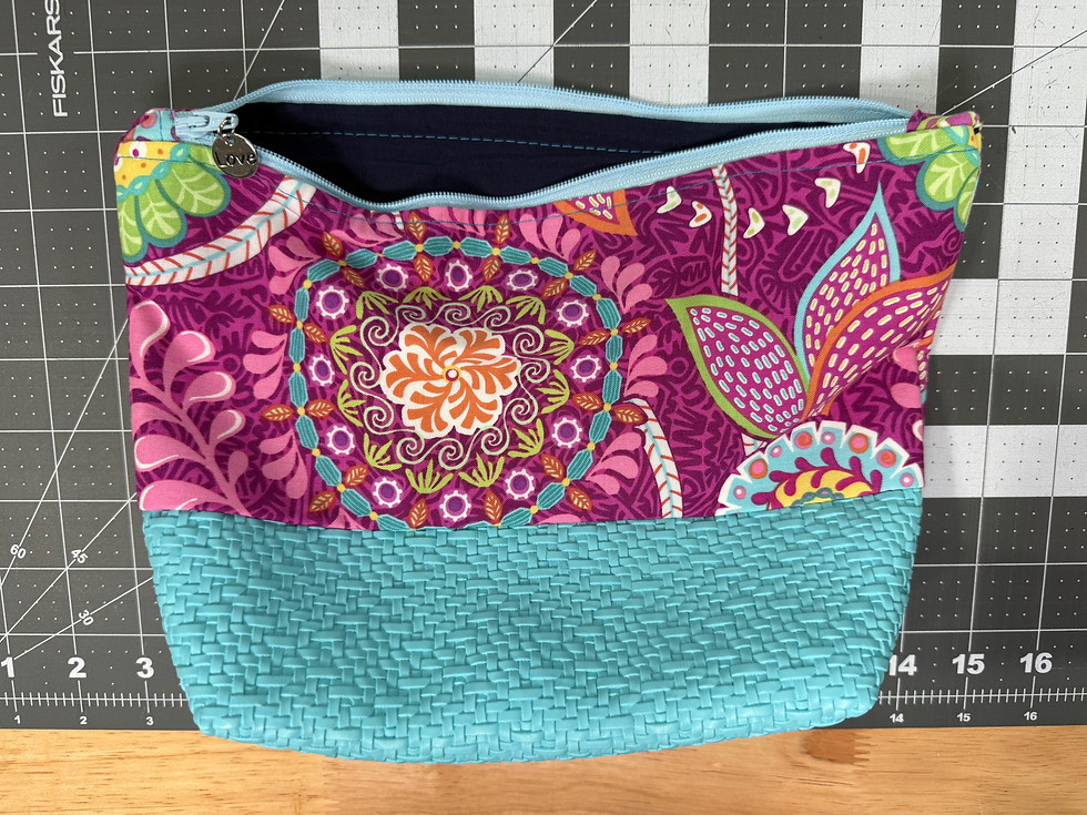Thumbnail: Cosmetic Bag Large Turquoise & Pink