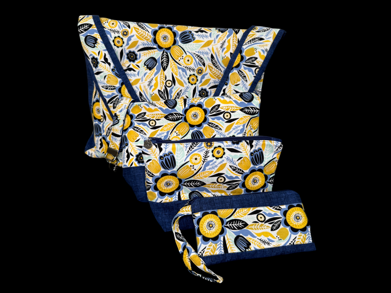 Messenger Bag Collection Navy & Yellow