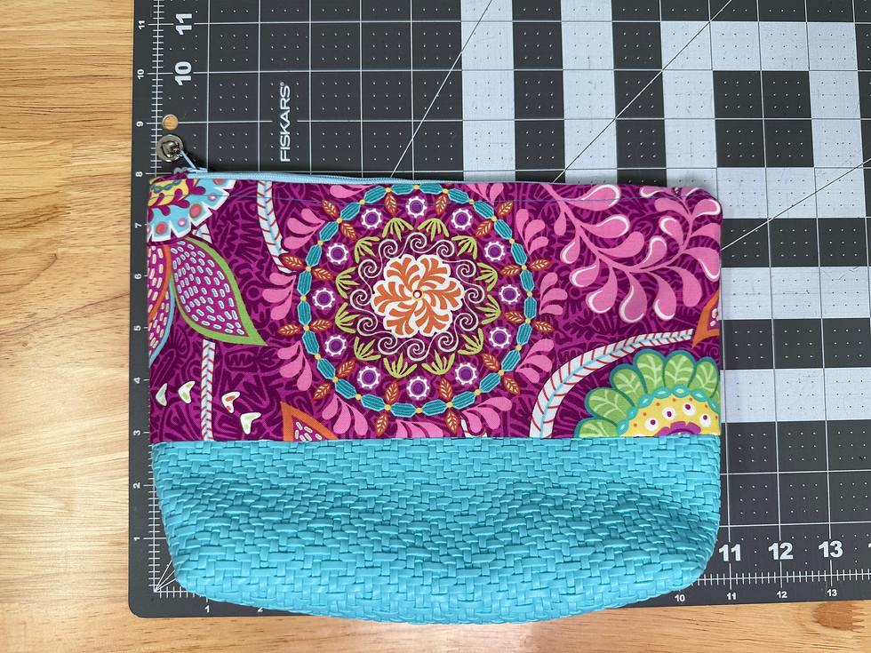 Thumbnail: Cosmetic Bag Large Turquoise & Pink