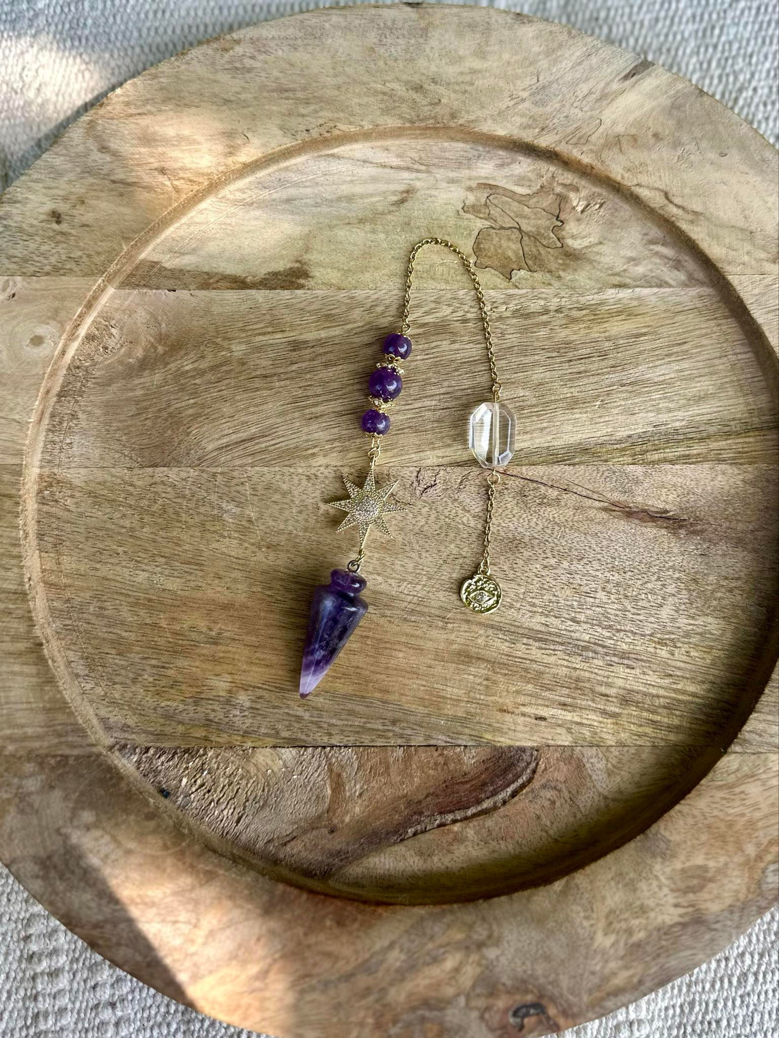 Pendule : Améthyste Chevron l Cristal de roche