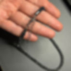 Rope necklace, glass rope, beaded rope necklace, graphite glass necklace, handcrafted, luxury bijoux, glass jewelry, steel