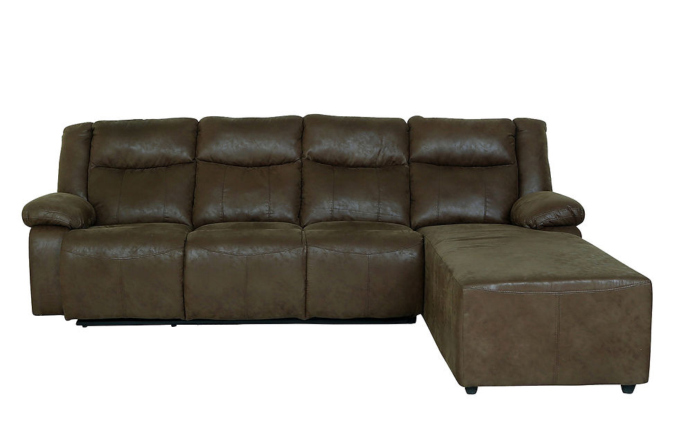 Thumbnail: Amey 5 Seater Lounger Sofa LH in Brown Fabric