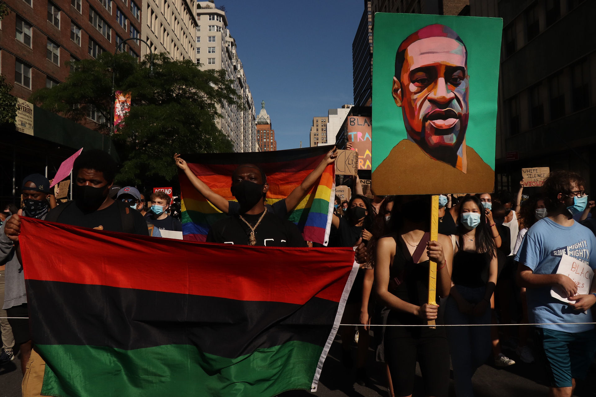 Protesters march down 14th Street