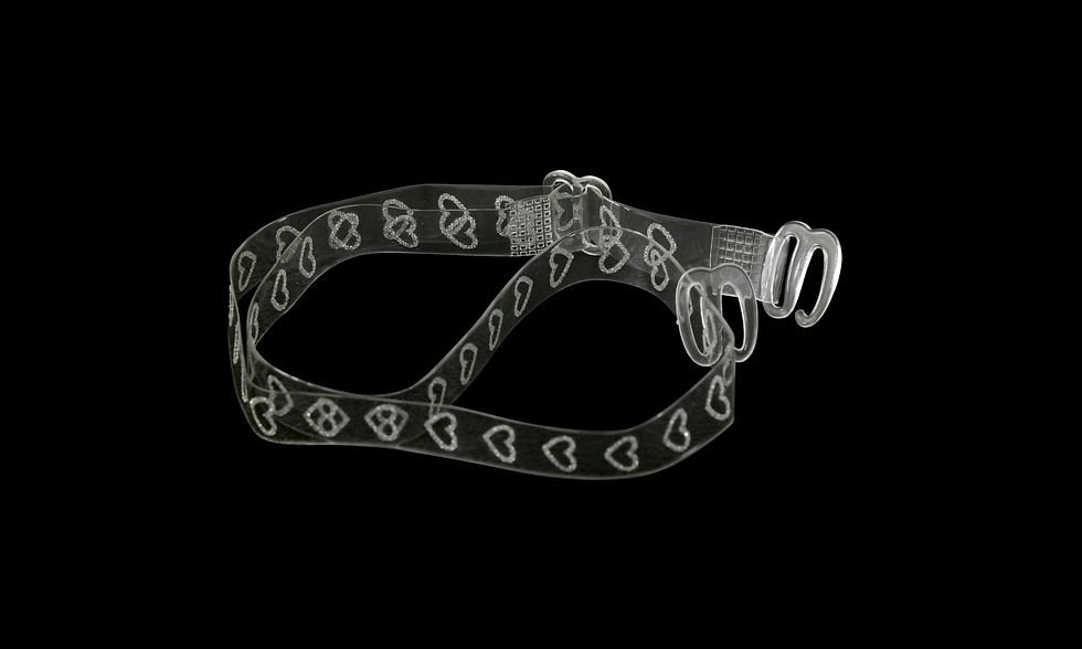 Clear Decorative Bra Straps | Silver Hearts