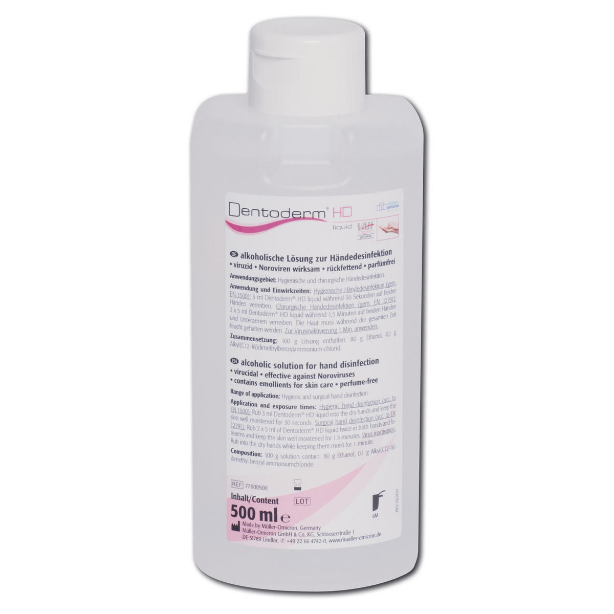 Dentoderm® HD liquid – Alkoholische Händedesinfektion gebrauchsfertig