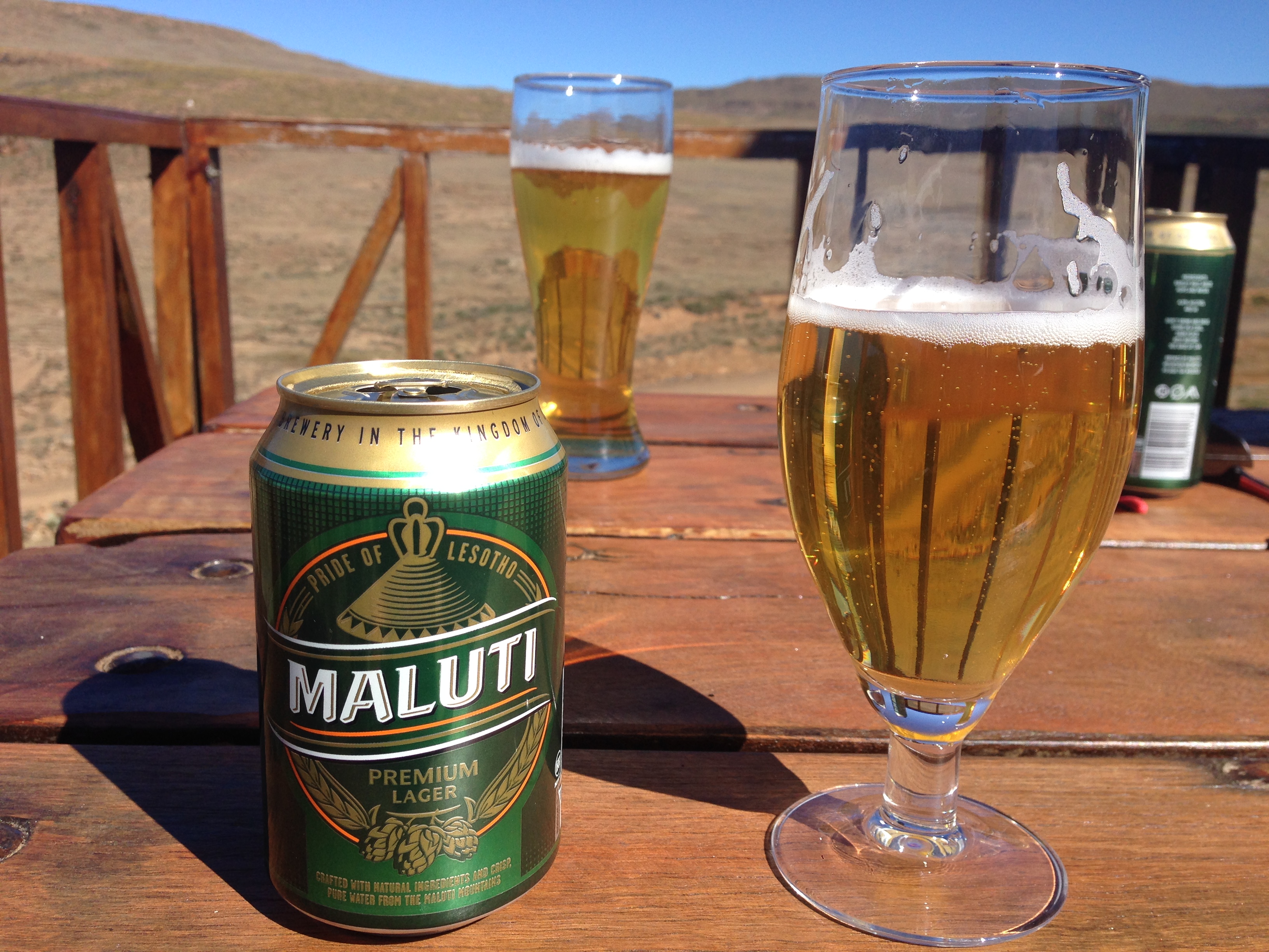 Beer at Sani Pass