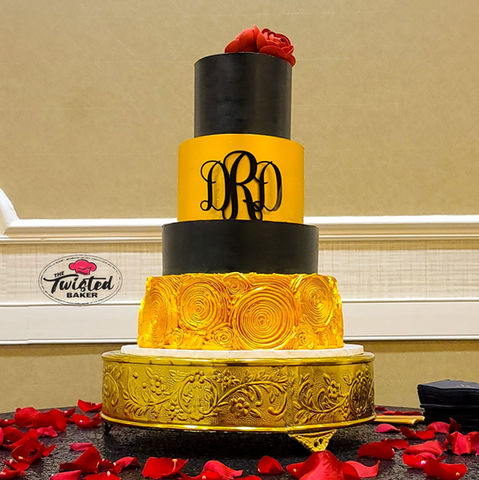 Wedding Cake - Black & Gold