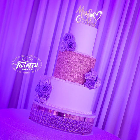 Wedding Cake - White & textured gold