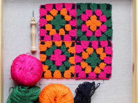 Mini Tapeçaria Punch Needle Feita à Mão | Decoração Artesanal Exclusiva