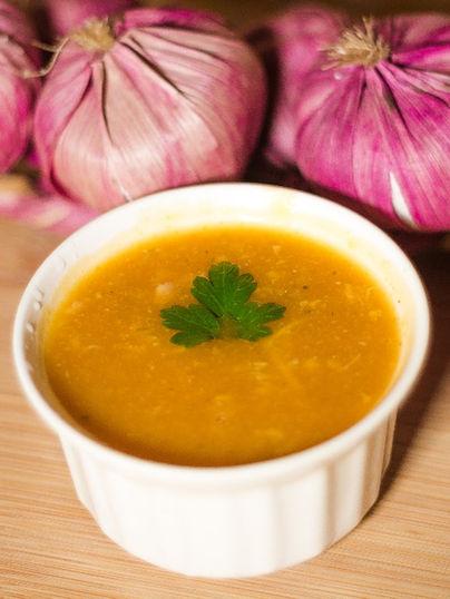 Caldo de Abóbora com Frango