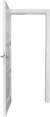 Set of different white door isolated on