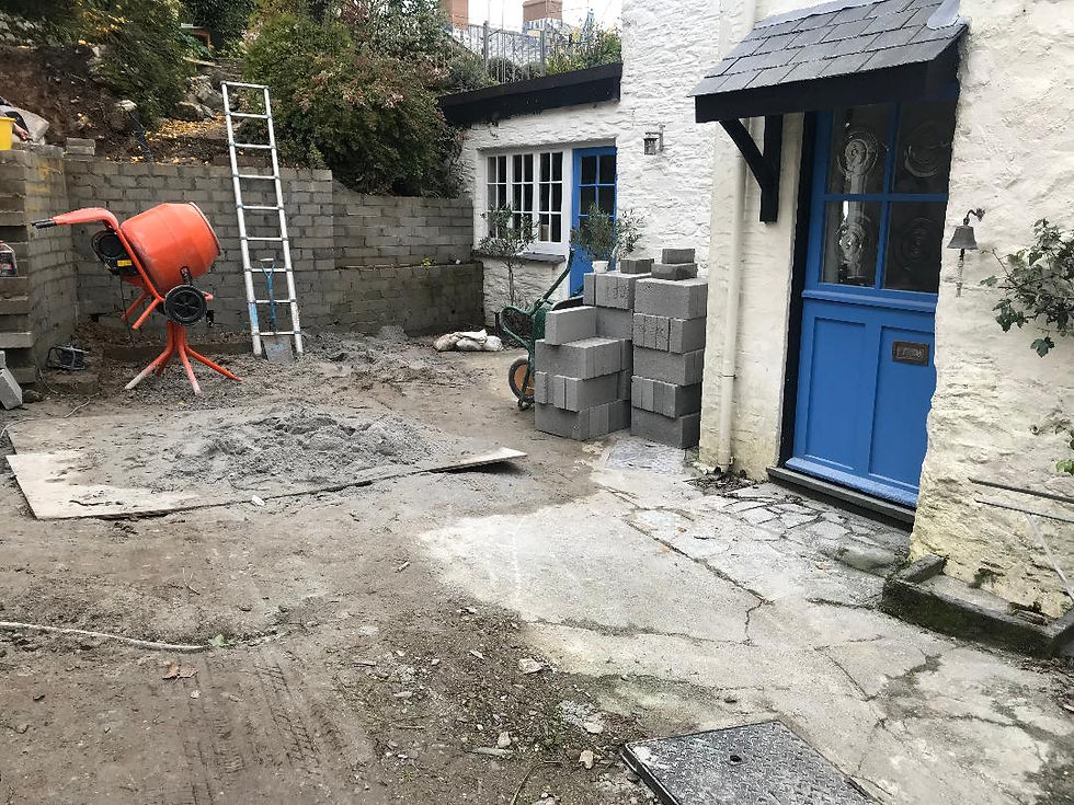 Exterior of extension & driveway before