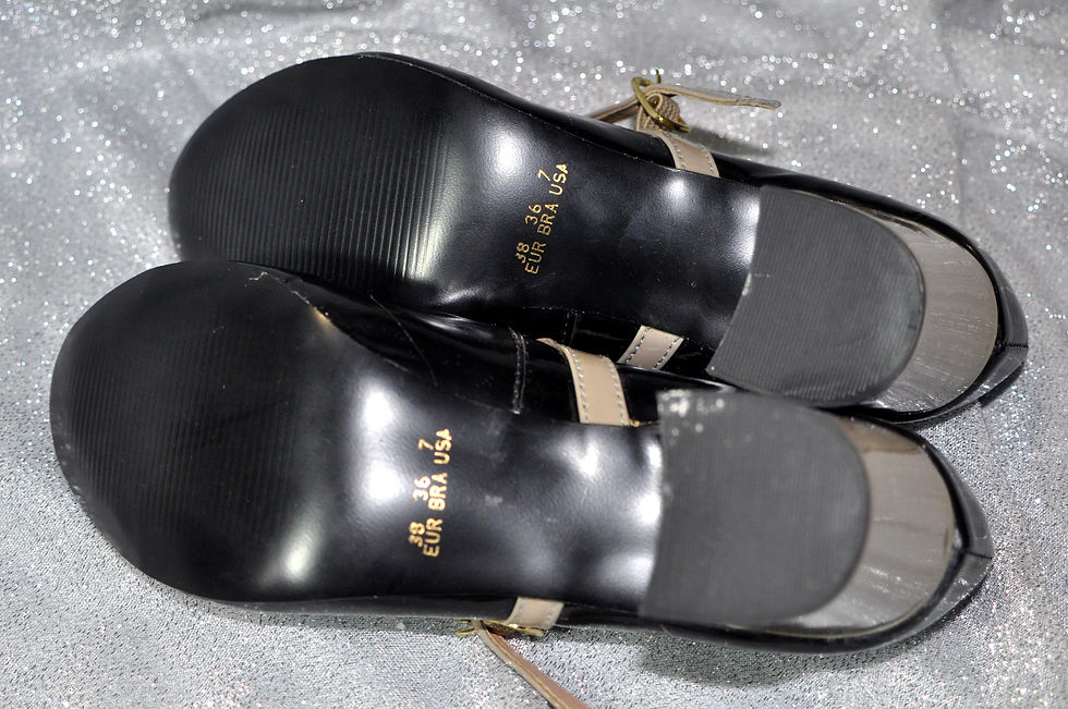 Miniatura: sapato de verniz preto e bege nº 36 marca Via Lins novo sem uso, Brechotreschic, Brechó Très Chic, venda online de sapatos,