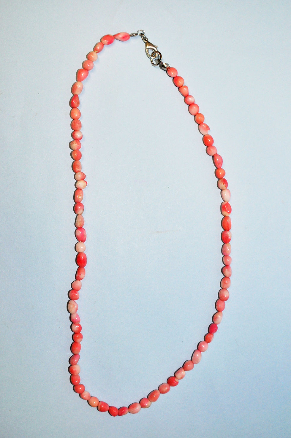 Miniatura: colar curto com coral, coral claro, coral rodado, contas de coral