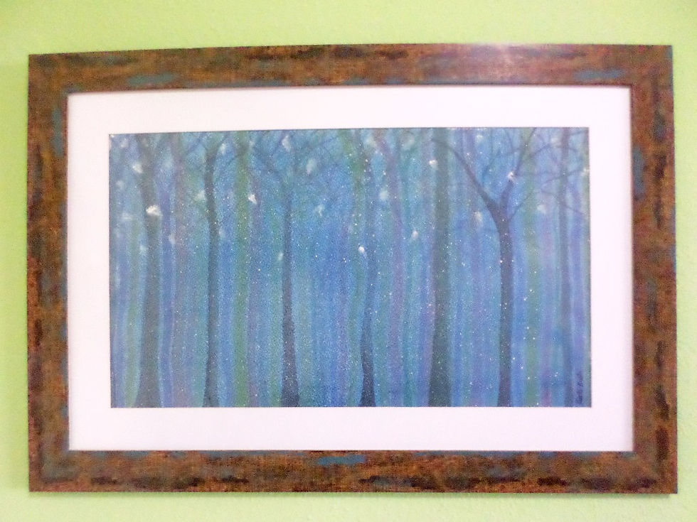 Miniatura: Sueli Finoto aquarela emoldurada tema com neve