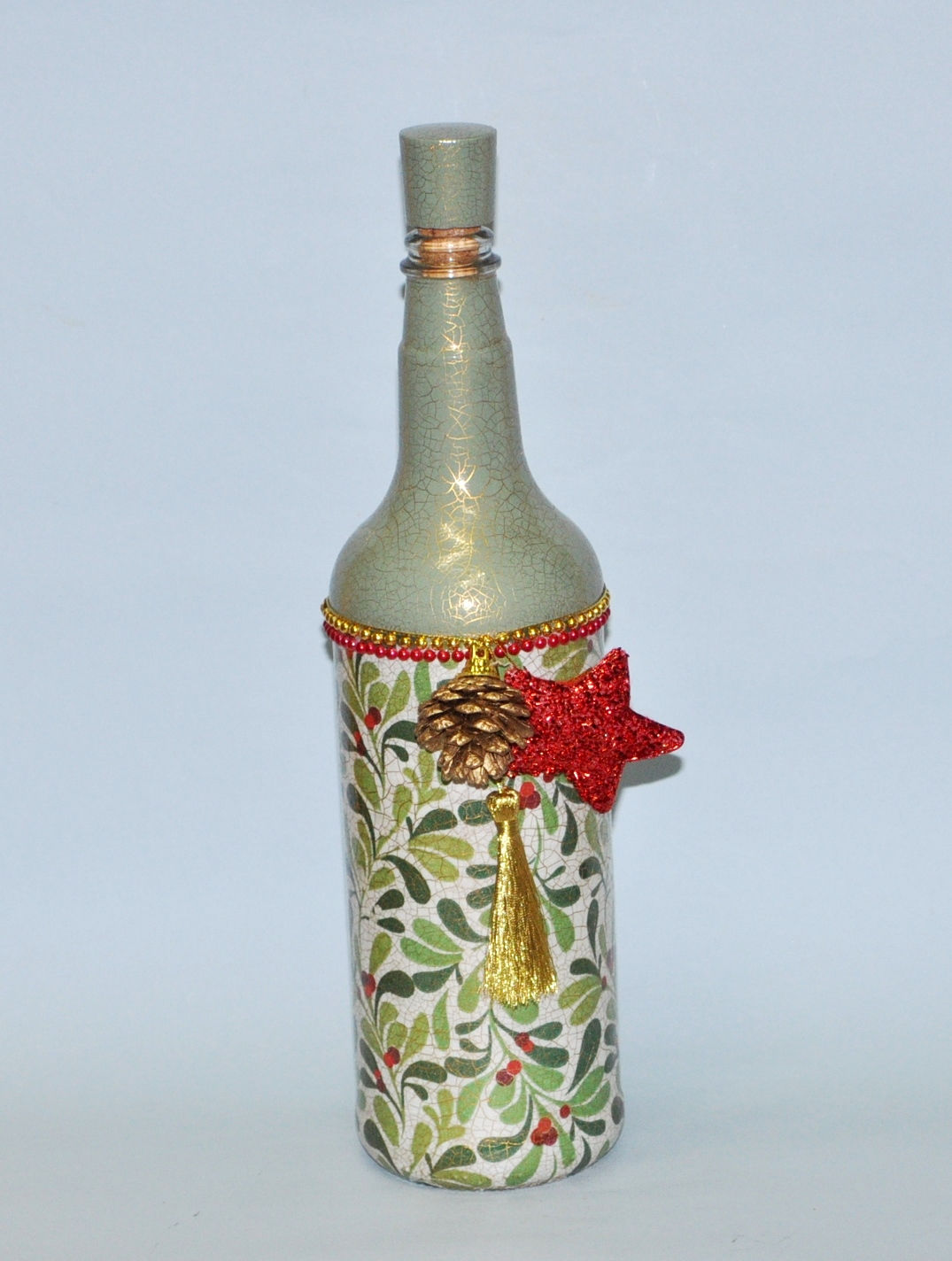 garrafa de Natal, Natal, garrafa decorada, garrafas, garrafas para presente, garrafas de Natal, enfeites de Natal, artesanato