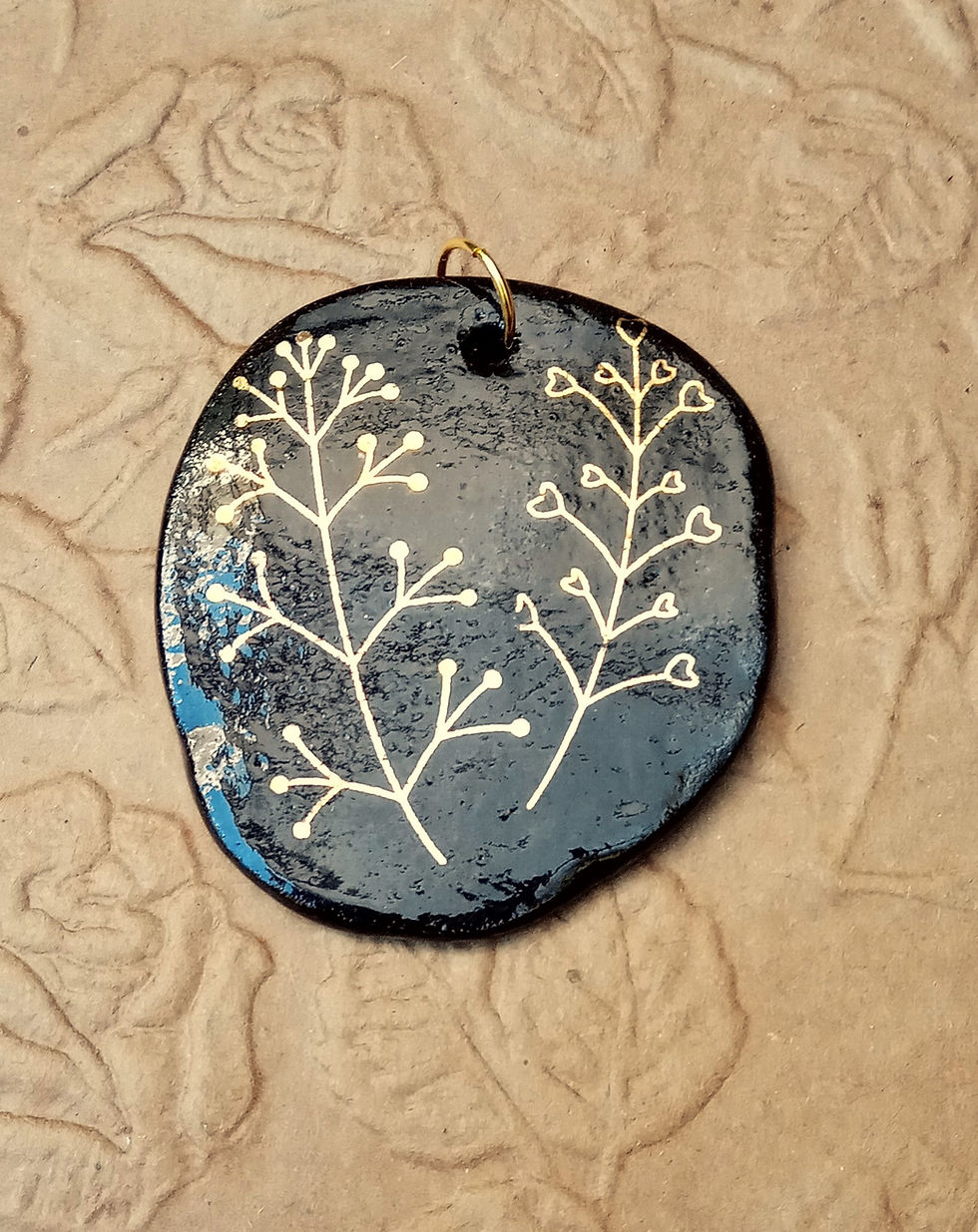Miniatura: pingente em cerâmica com ouro, bijuteria exclusiva, atelie fase nova, cerâmica artesanal, presentes, ouro e cerâmica, pendant