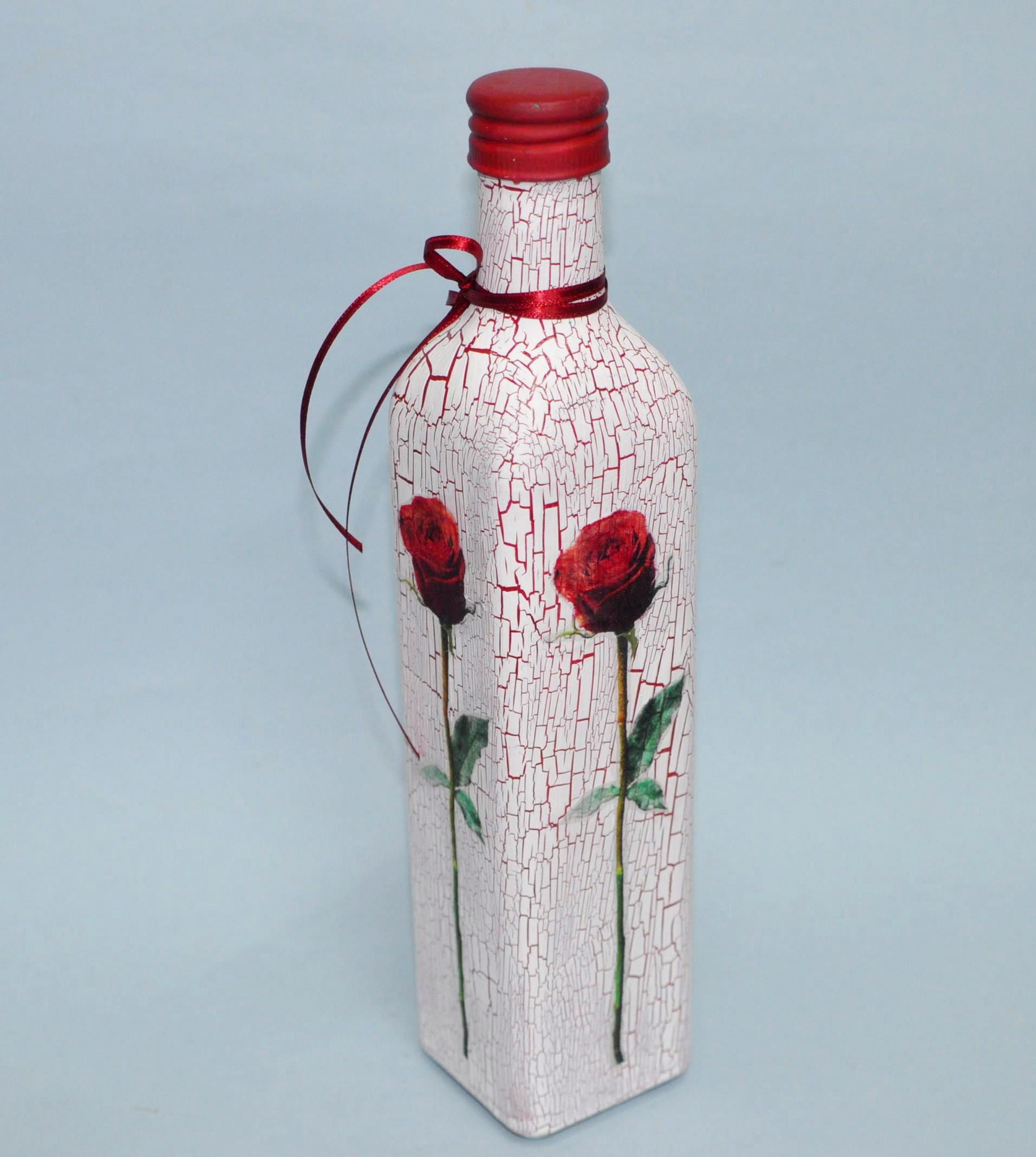 garrafa decorada com flor, garrafas, garrafa de vidro, Sueli Finoto decora garrafas, loja online, vendas, presentes, flor,