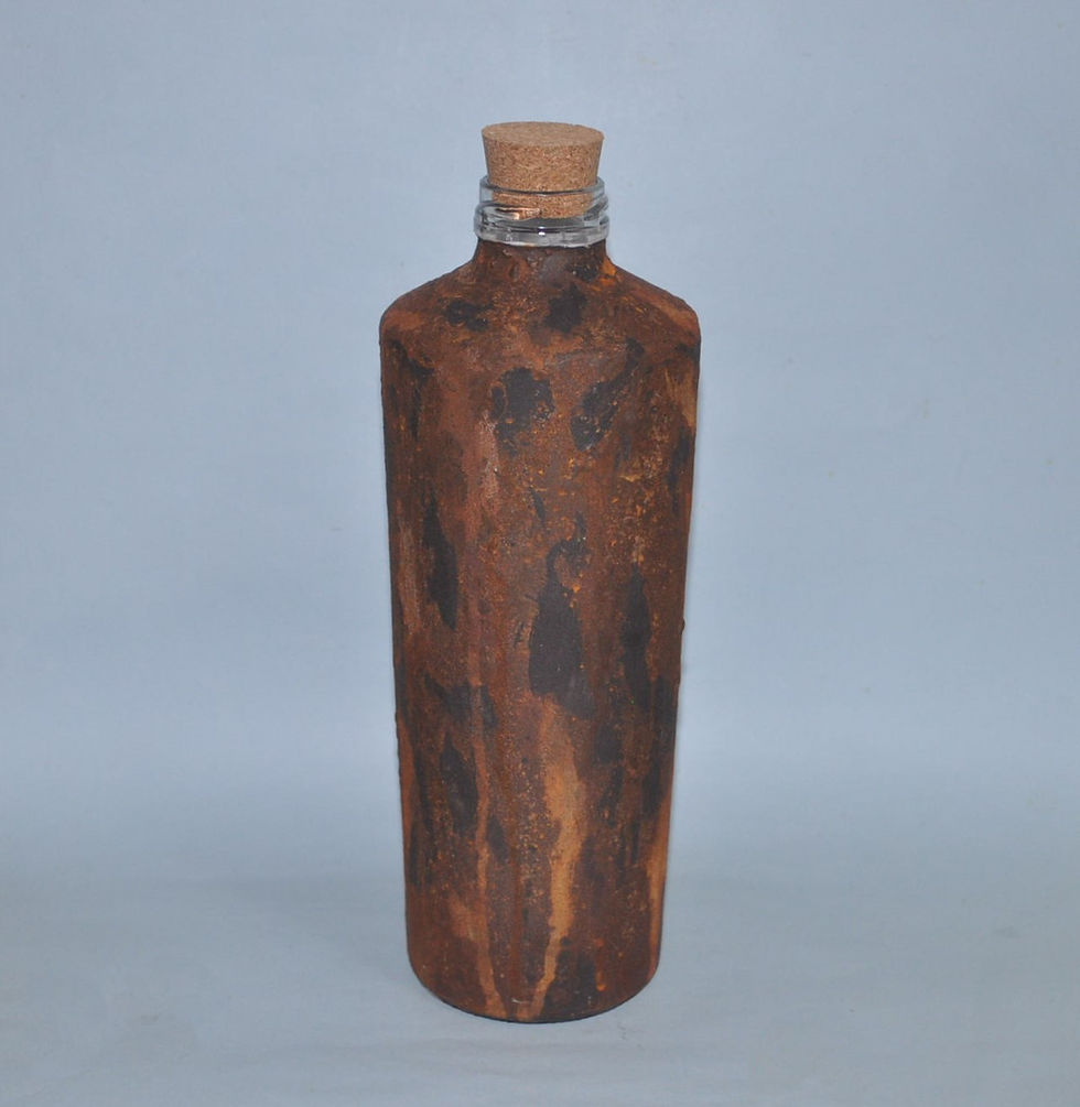 Miniatura: garrafa decorada Despojos, garrafa enferrujada, presentes, garrafas de vidro para decoração, artesanato com vidro, craft,