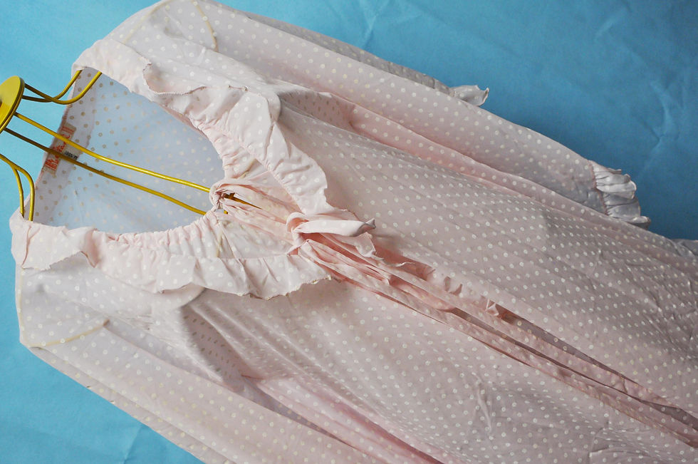 Miniatura: camisola e penhoar rosa de bolinhas, brechotreschic tem lingerie, lua de mel, noite de núpcias, book, ensaio sensual, brechó