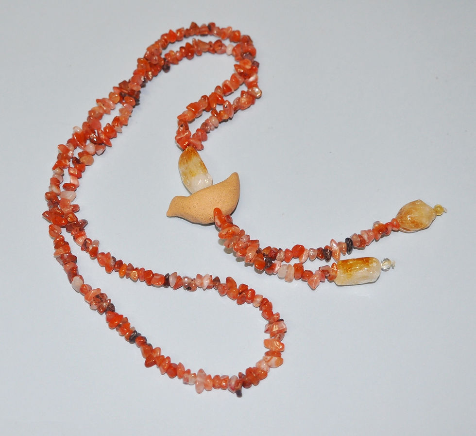 Bijuterias diferentes feita a mão, colar longo com pedra ágata, citrino e cerâmica