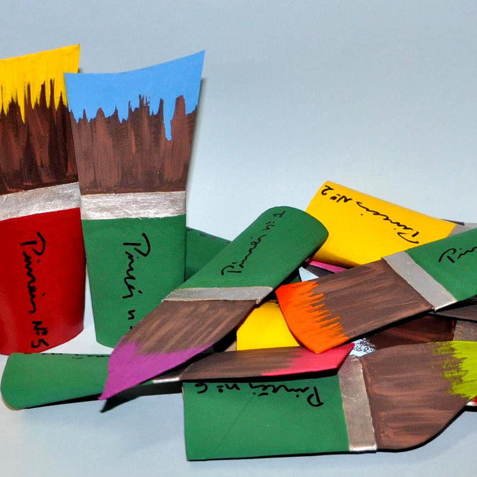 Miniatura: Pincéis de papelão para decorar festa infantil, Ateliê Fase NOva loja online de art, craft, cerâmica, enfeites para festa,