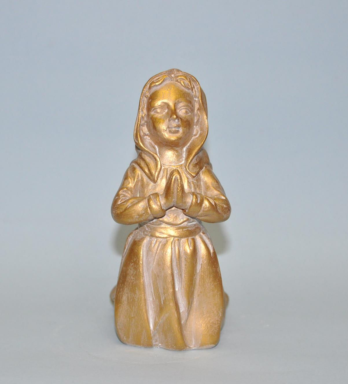 menina rezando pintura patina americana ou ouro americano