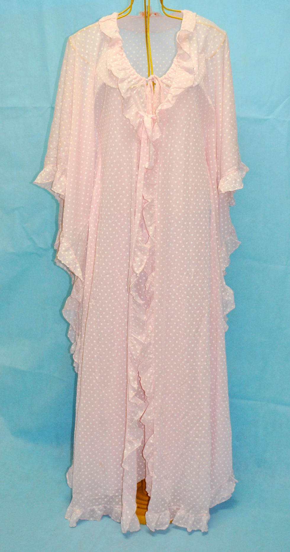 Miniatura: camisola e penhoar rosa de bolinhas, brechotreschic tem lingerie, lua de mel, noite de núpcias, book, ensaio sensual, brechó