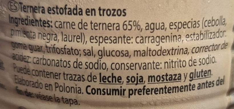 Miniatura: ternera guisada bulto grande MARCA N1 400g