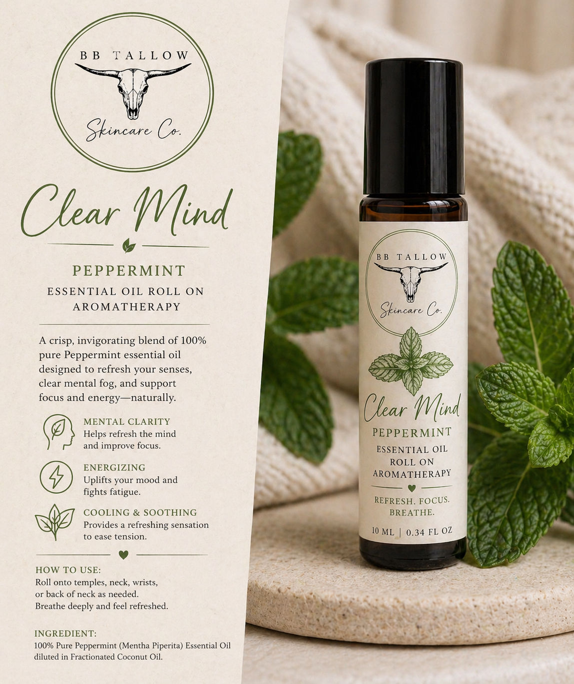 Aromatherapy Roll-on “Clear Mind”