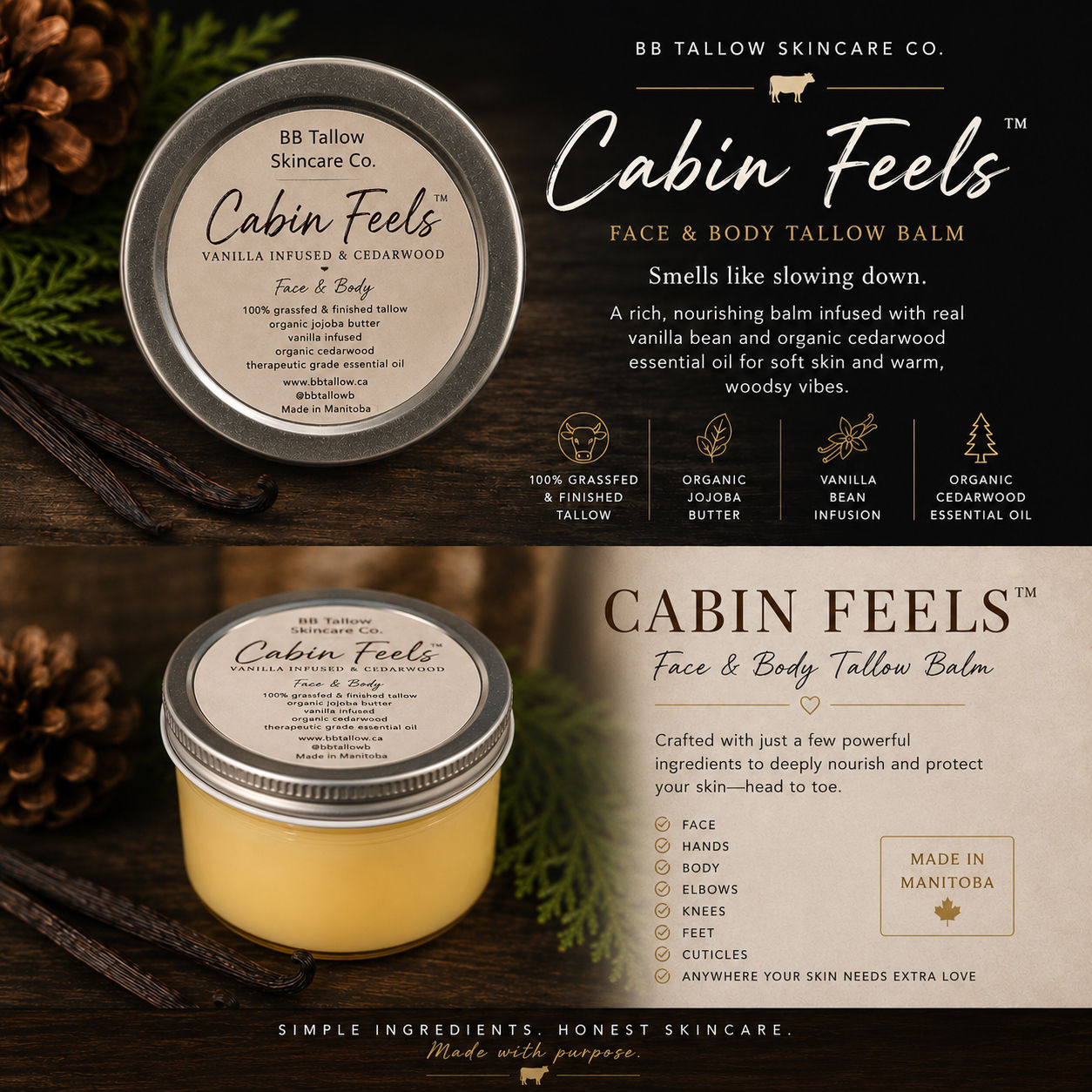 Cabin Feels Face & Body Tallow Balm