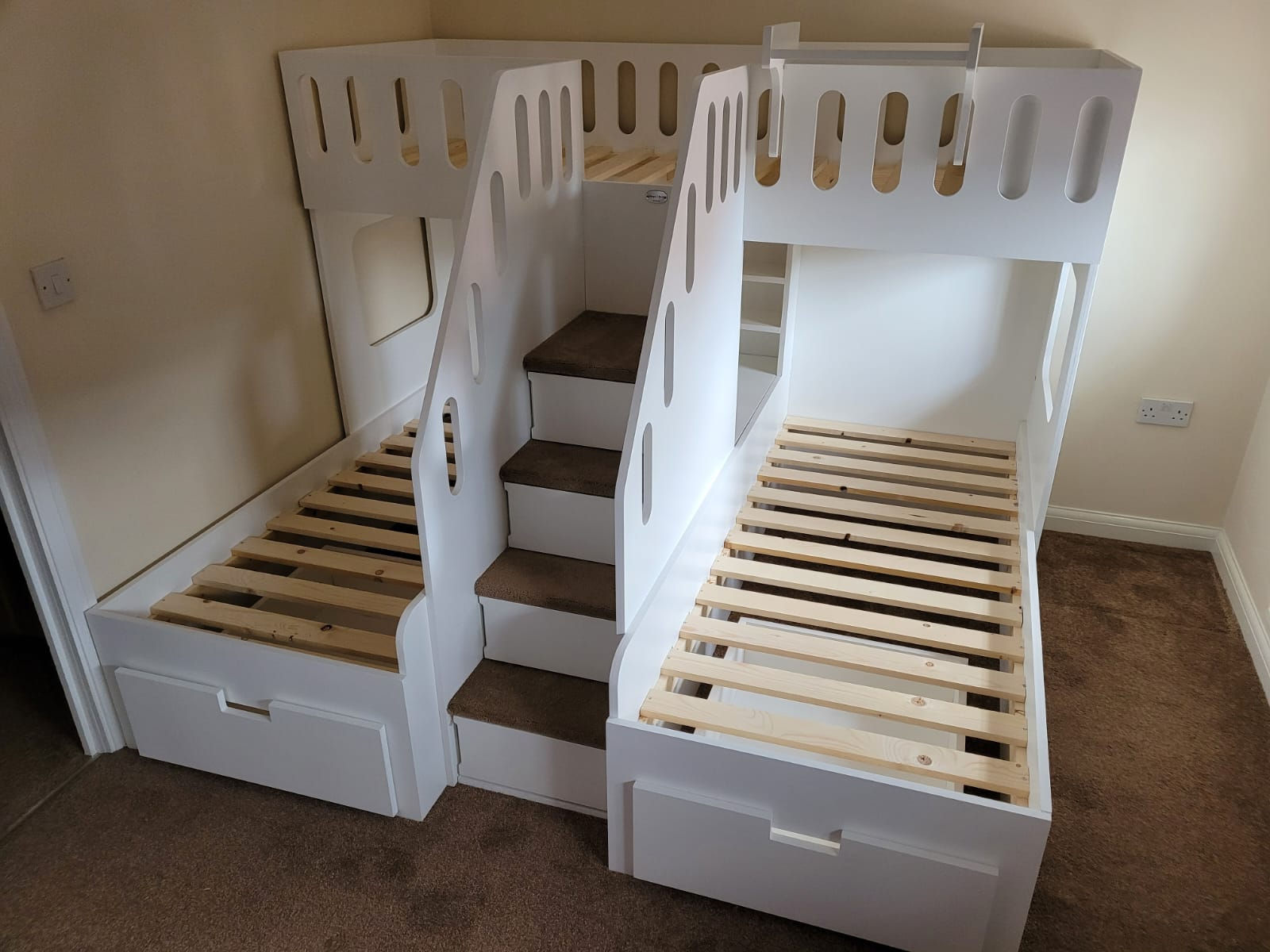 High-Sleeper 3 Way Tier with x2 Under Bed Storage Drawers (any colour & pattern)