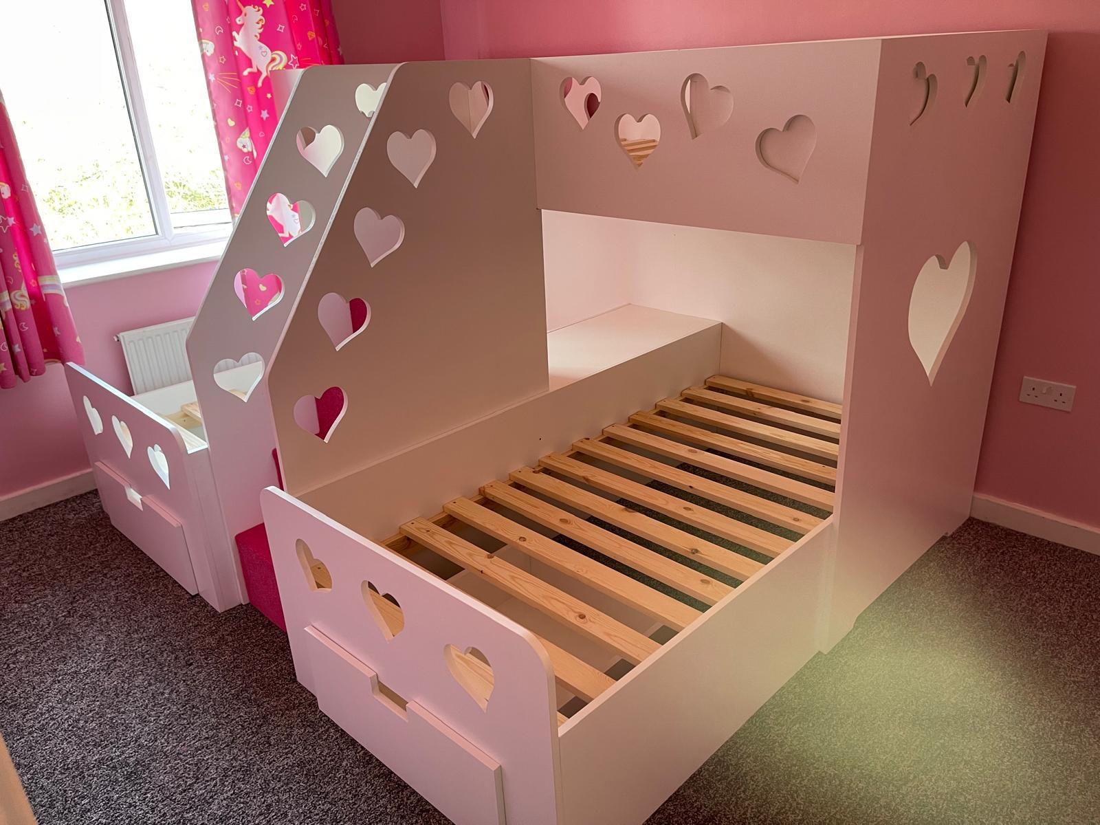 High-Sleeper 3 Way Tier with x2 Under Bed Storage Drawers (any colour & pattern)