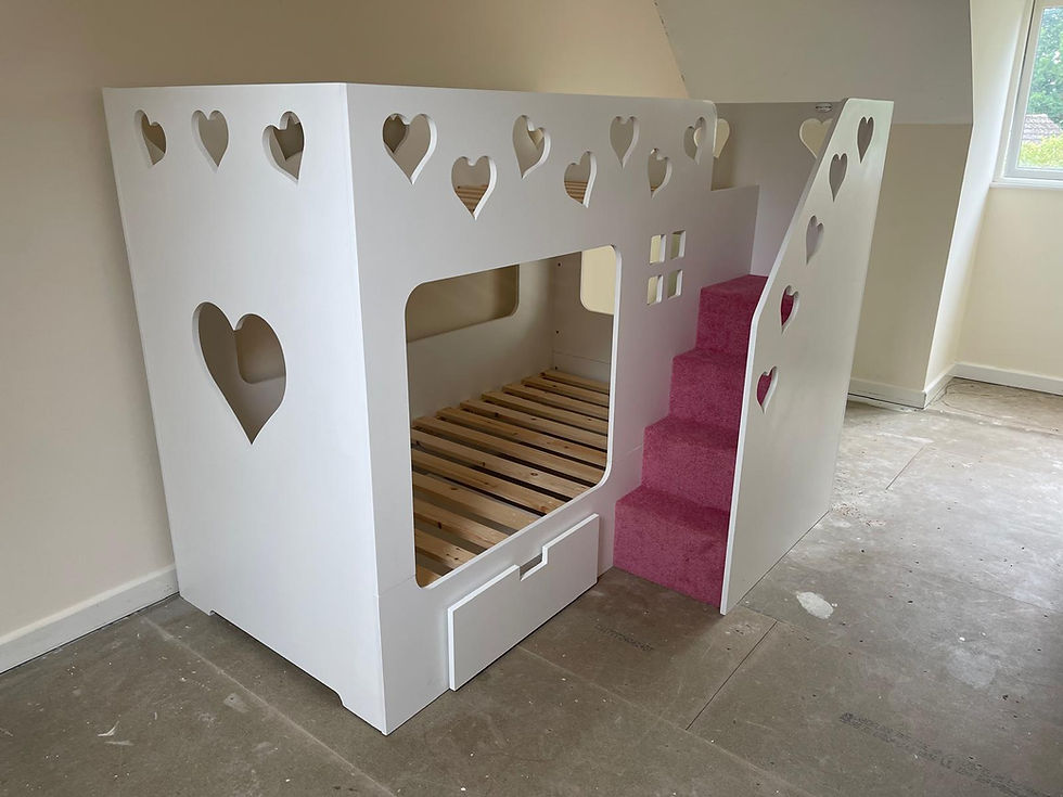 Thumbnail: High Sleeper Height Bunk Bed with Under Bed storage Drawer -any colours/patterns