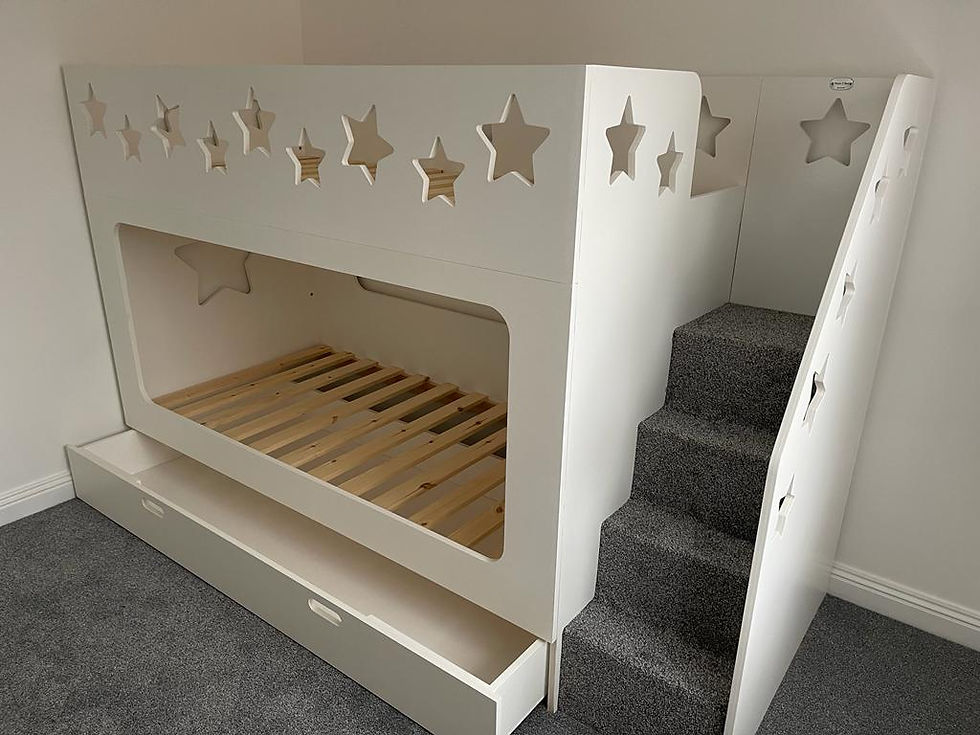Thumbnail: High-Sleeper Height Super Drawer / Trundle Guest Bunk Bed - any pattern/colours