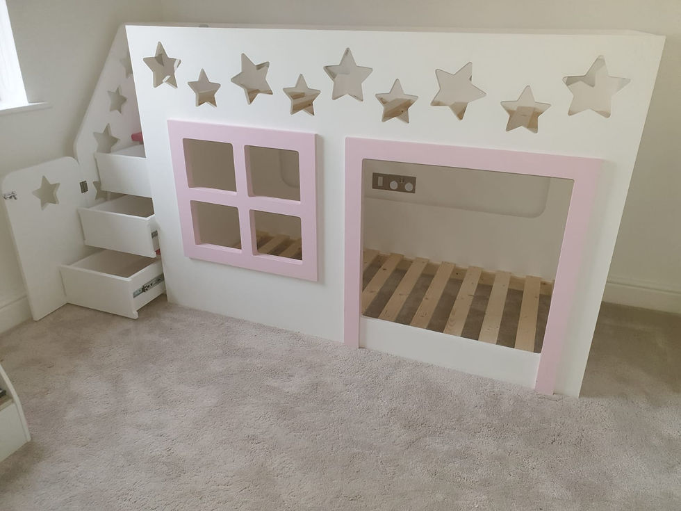 Thumbnail: Mid-Sleeper Height Playhouse Bunk Bed (lots of patterns/any colours)
