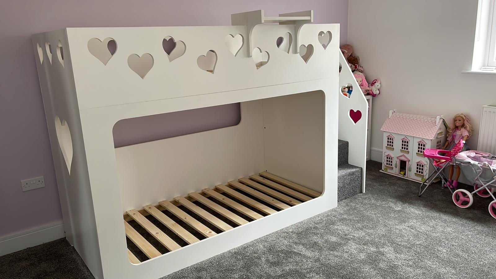 High-Sleeper Height Bunk Bed (any pattern, colour & accessories)