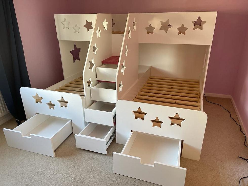 Thumbnail: High-Sleeper 3 Way Tier with x2 Under Bed Storage Drawers (any colour & pattern)
