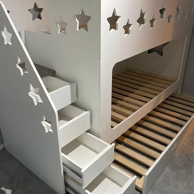 Thumbnail: High-Sleeper Height Trundle Guest Bunk Bed (lots of patterns & any colours)