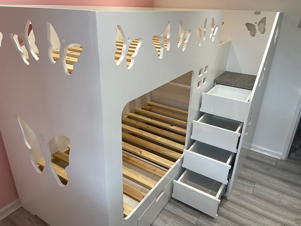 Thumbnail: High Sleeper Height Bunk Bed with Under Bed storage Drawer -any colours/patterns