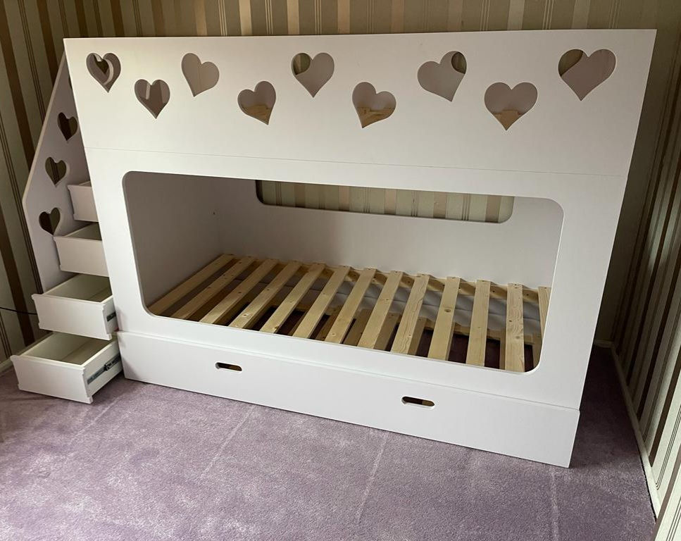 Thumbnail: High-Sleeper Height Trundle Guest Bunk Bed (lots of patterns & any colours)