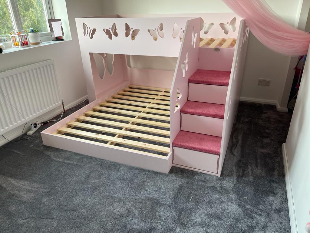 Forward Facing Mid-Sleeper Triple Bunk Bed (single top & small/ standard double)