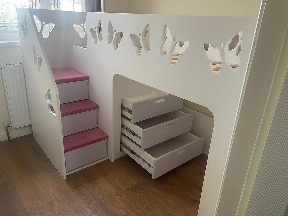 Thumbnail: Mid-Sleeper Storage Bed with Under Bed Drawers (lots of patterns & any colours)