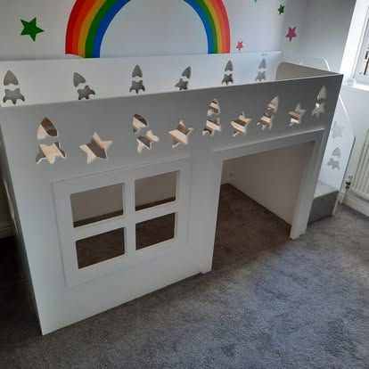Thumbnail: Mid-Sleeper Height Playhouse Bed (accessories & lots of patterns available)
