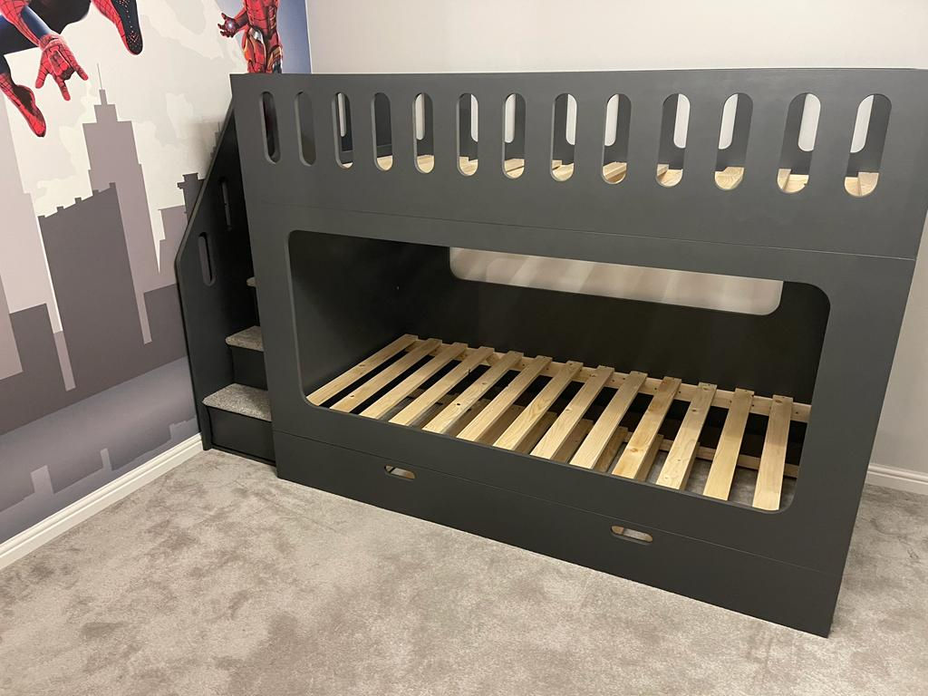 High-Sleeper Height Trundle Guest Bunk Bed (lots of patterns & any colours)