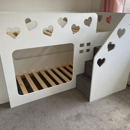 Mid-Sleeper Height  Bunk Bed with optional bookcase (any colour & pattern)
