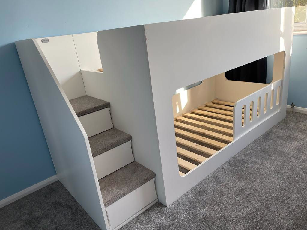 Mid-Sleeper Height Bunk Bed with optional Slide (any pattern & colours)