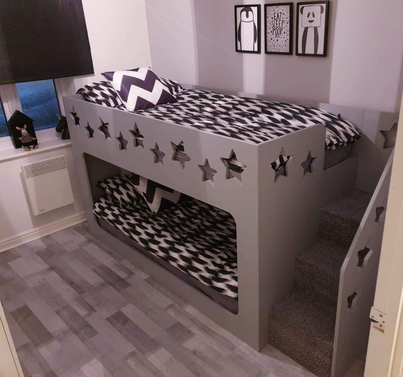 Mid-Sleeper Height Bunk Bed (any pattern & colours)