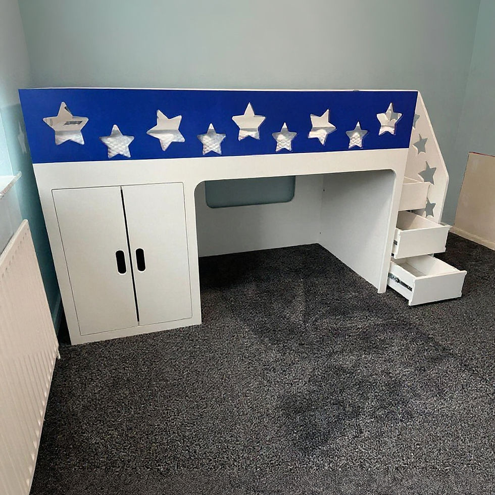 Thumbnail: Mid-Sleeper Storage Bed with Under Bed Wardrobe (lots of patterns & any colours)