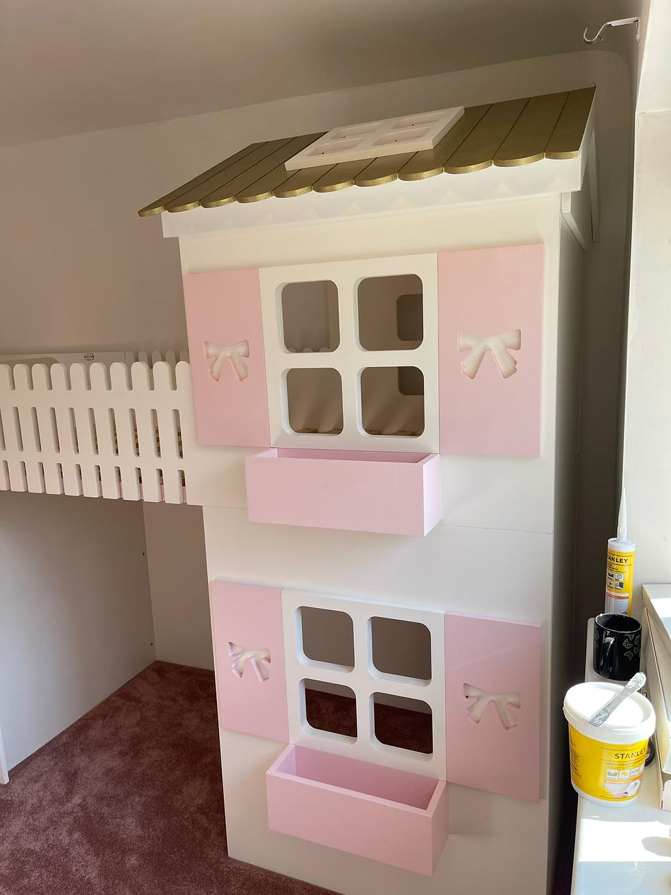 Thumbnail: High-Sleeper House Bed  with optional slide (any colours of choice)